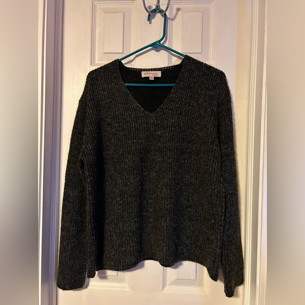 Philosophy black sweater size L with hints of sparkle